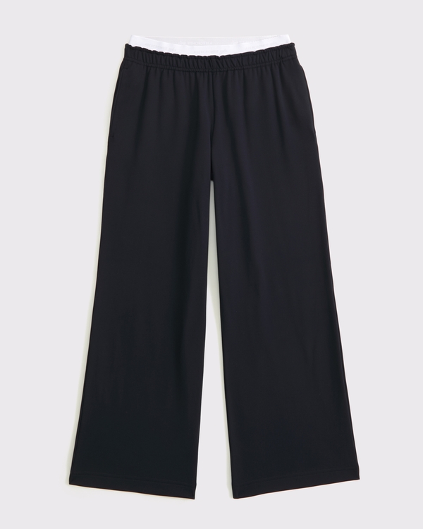 ypb wide leg sweatpants, Black view 2