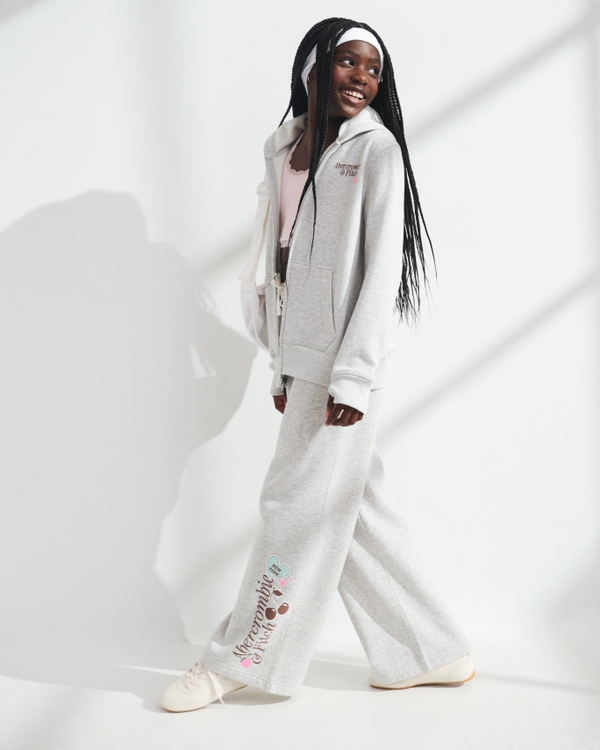 ypb graphic baggy sweatpants, Light Gray view 1