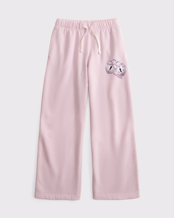 ypb graphic baggy sweatpants, Ballet Pink view 1