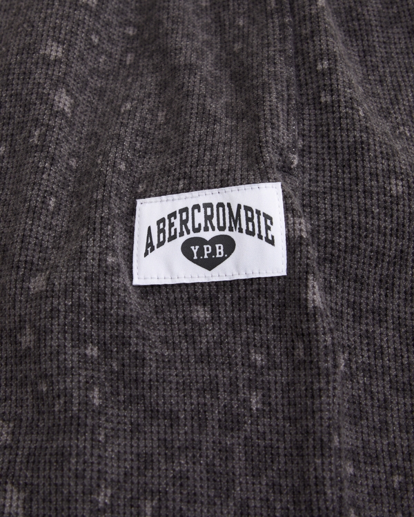 ypb baggy waffle open-hem sweatpant, Dark Gray Pattern view 2