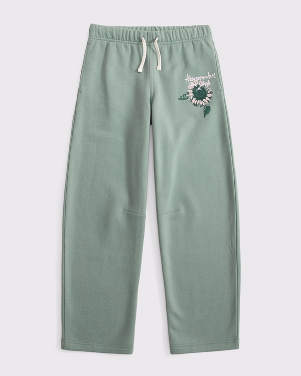 graphic logo barrel sweatpants, Dark Sage view 1