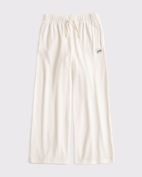 ypb velour rib baggy open-hem sweatpant, Cream view 1