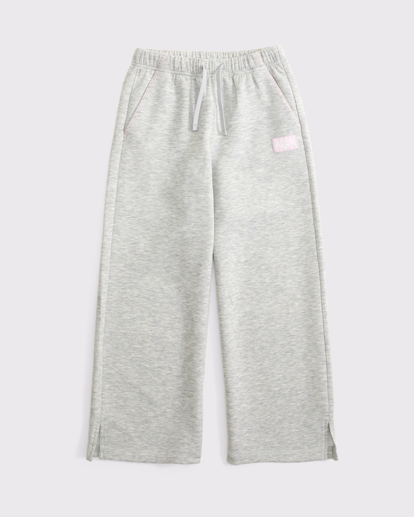 ypb neoknit wide leg open-hem sweatpant, Light Gray view 1