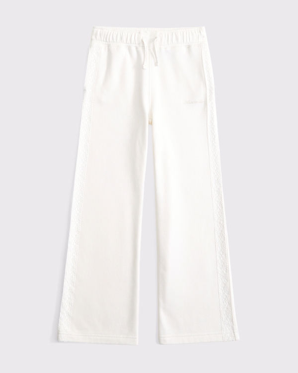 essential wide leg sweatpants, Cream view 1