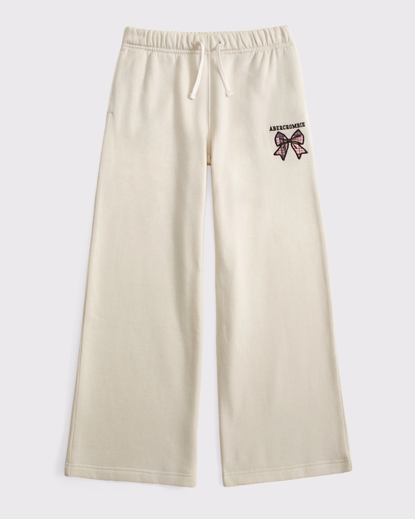 essential graphic baggy sweatpants, Warm Beige view 1