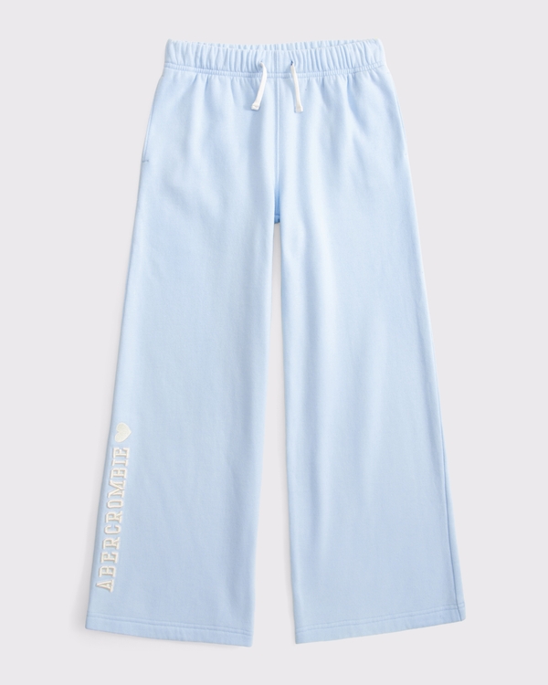 essential graphic baggy sweatpants, Pale Blue view 1