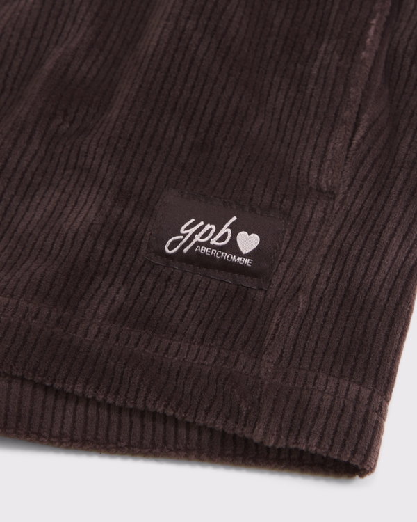 ypb rib velour short, Rich Brown view 2