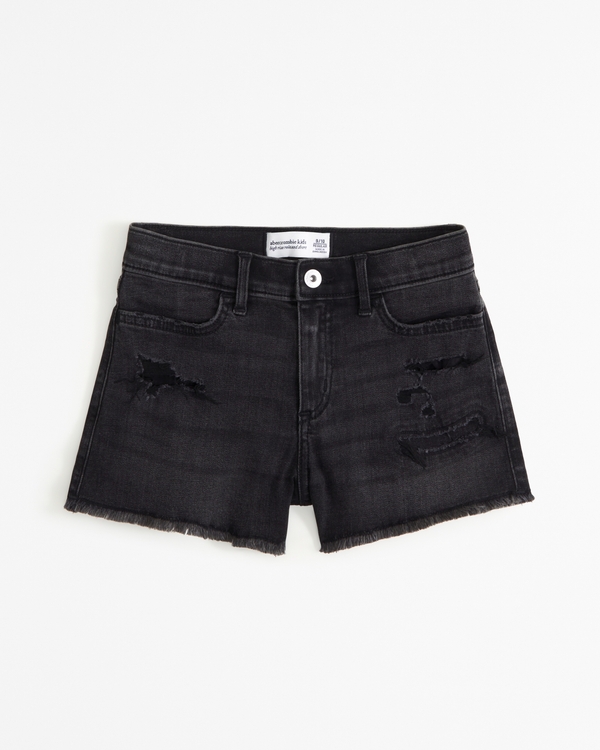high rise relaxed shorts, Black