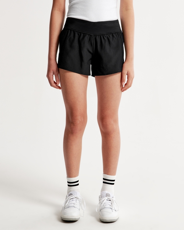 ypb cross-waist shorts, Black