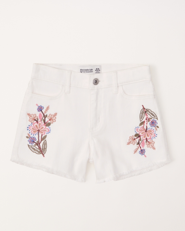 high rise relaxed shorts, White