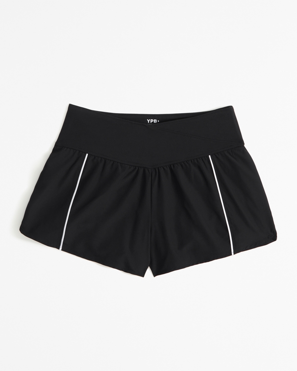 ypb cross-waist shorts, Black