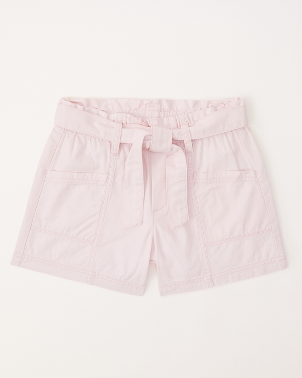 twill cargo shorts, Light Pink