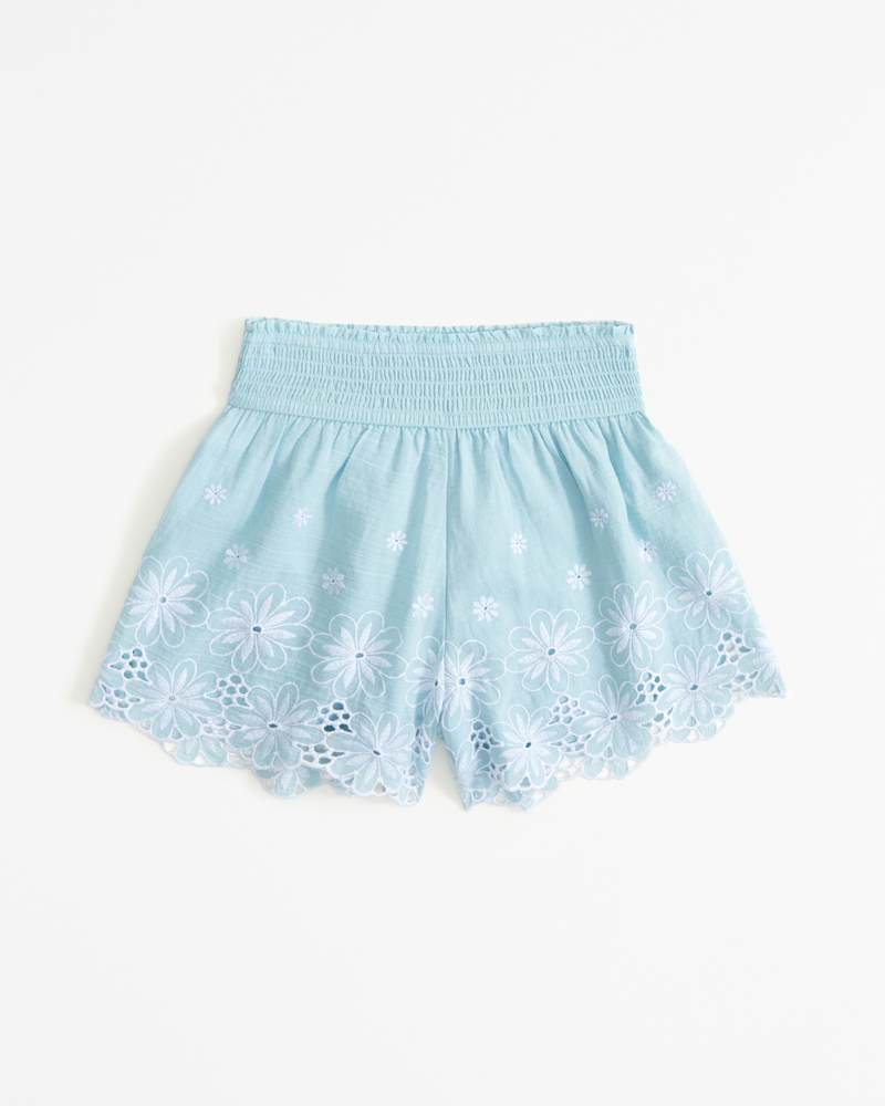 girls smocked waist eyelet shorts, girls new arrivals