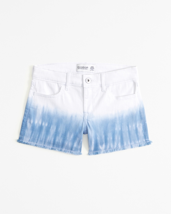 mid rise midi shorts, Denim Dye Pattern