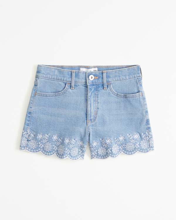high rise relaxed shorts, Light Wash