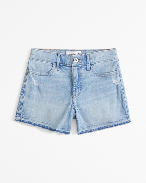 high rise relaxed shorts, Light Wash