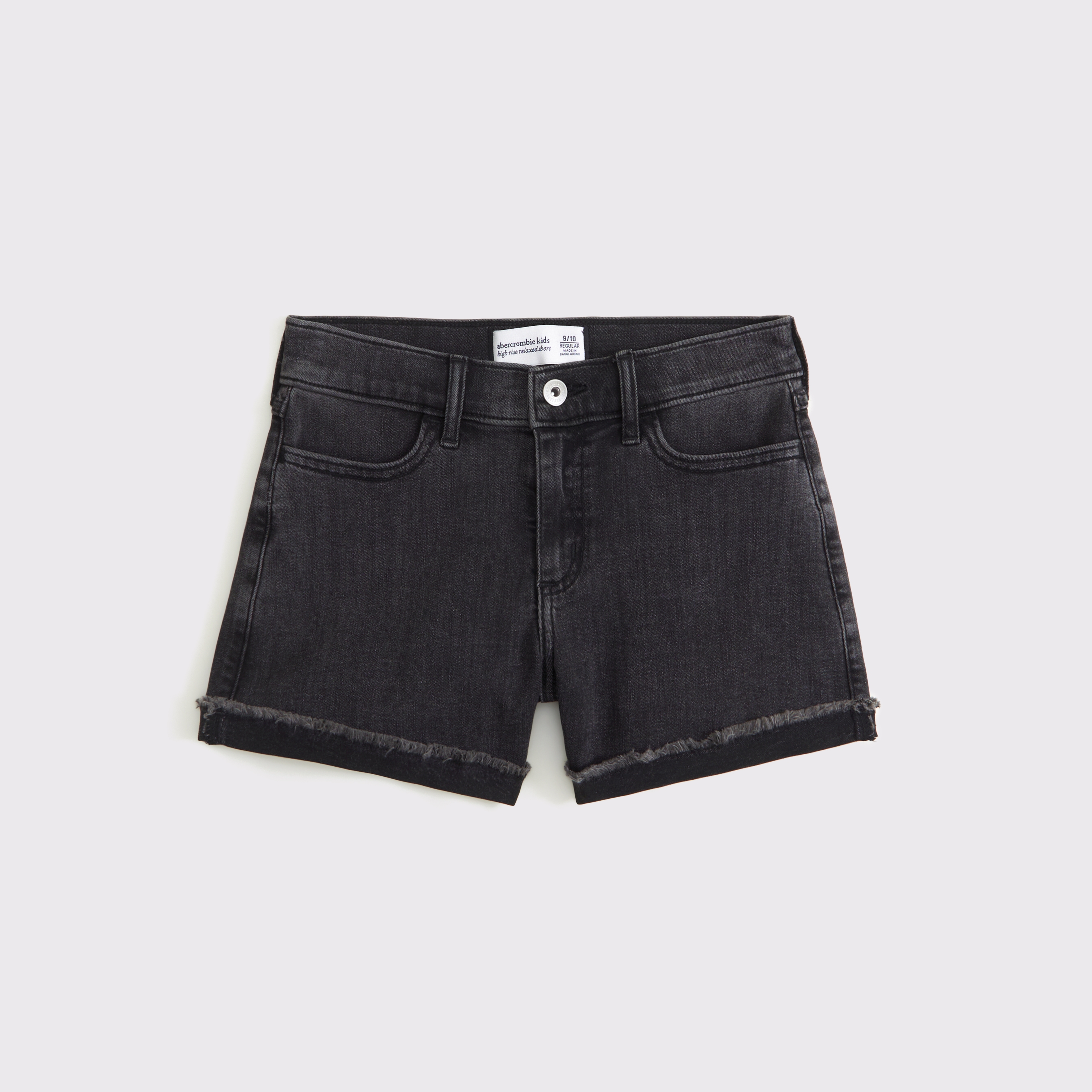 Abercrombie & Fitch Kids' High Rise Relaxed Shorts In Black
