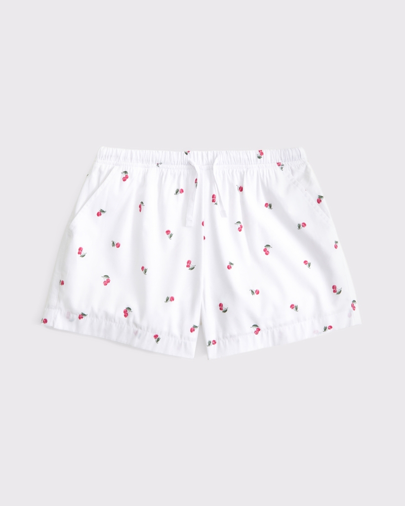 poplin pull-on shorts