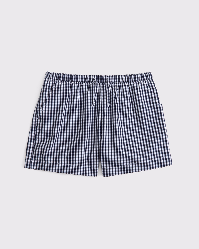 poplin pull-on shorts