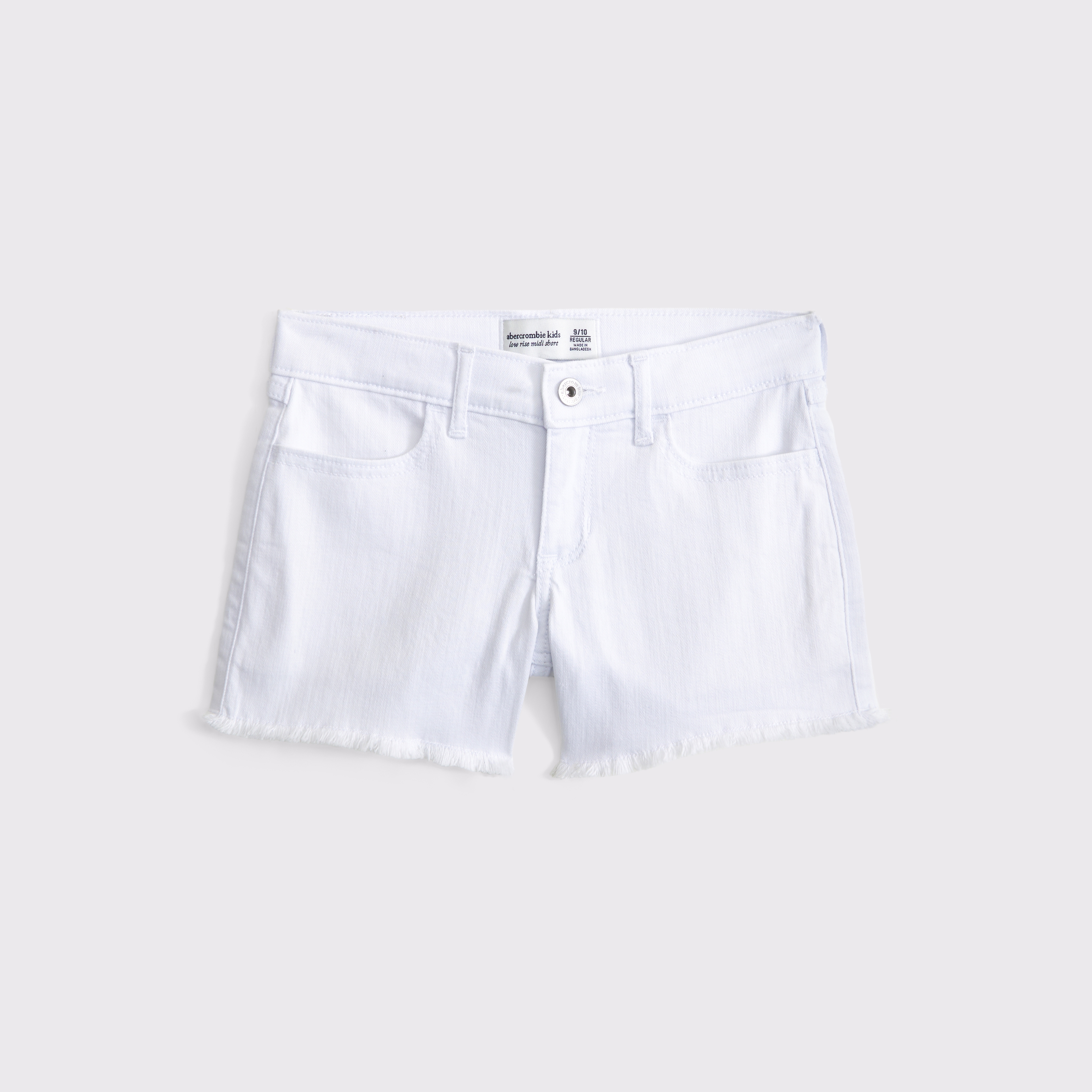 Abercrombie & Fitch Kids' Low Rise Midi Shorts In White