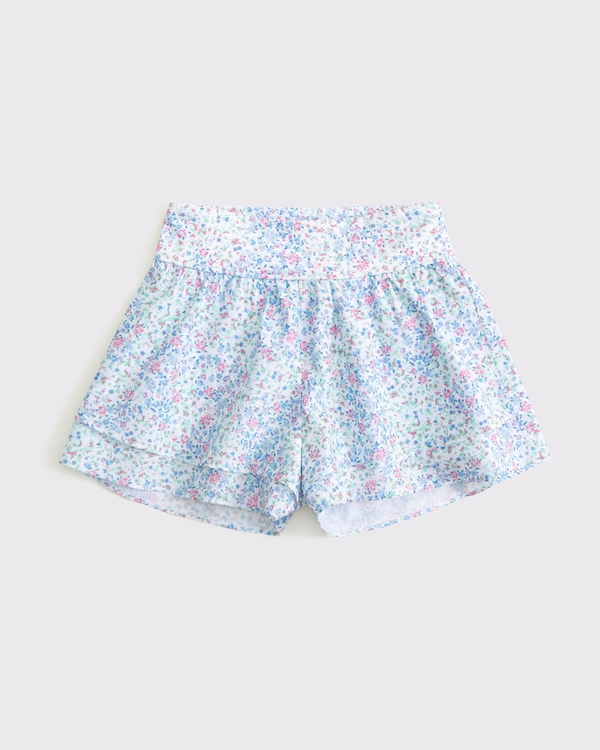 ypb ruffle shorts, White Floral view 2