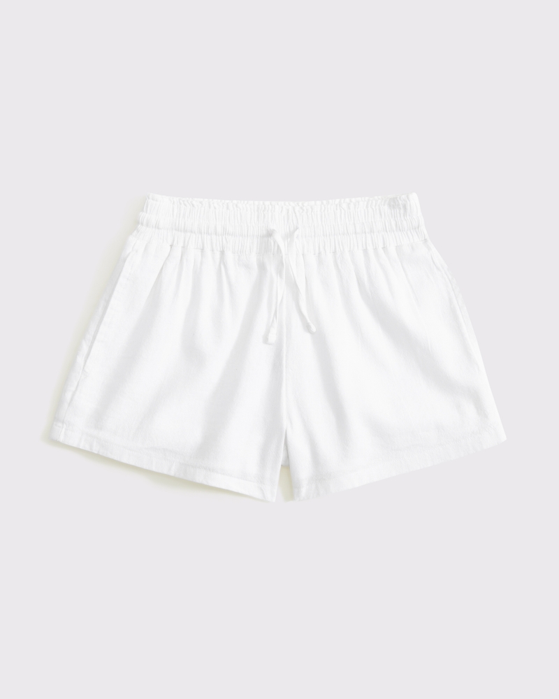 poplin pull-on shorts
