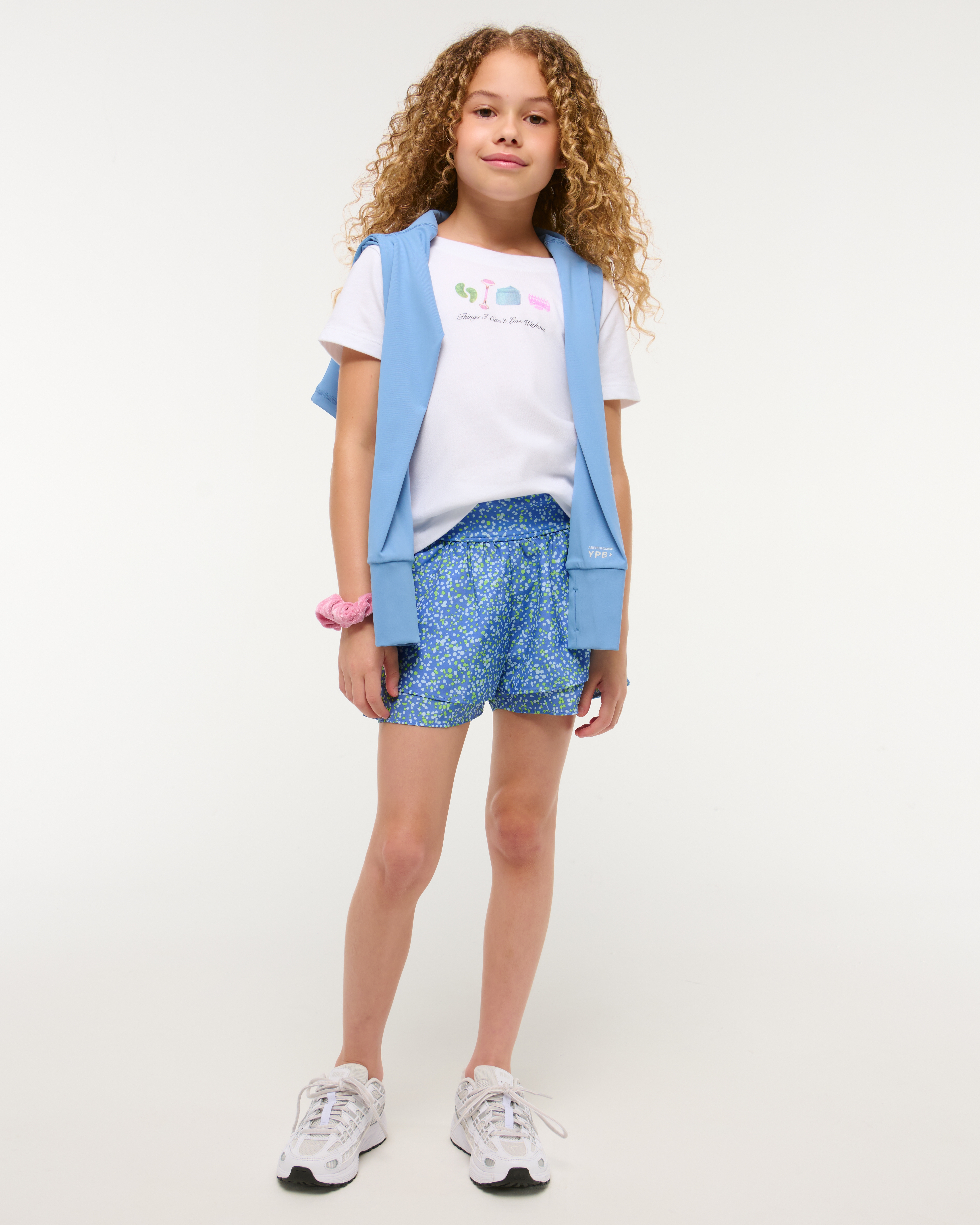 Abercrombie & Fitch Ypb Ruffle Shorts In Blue