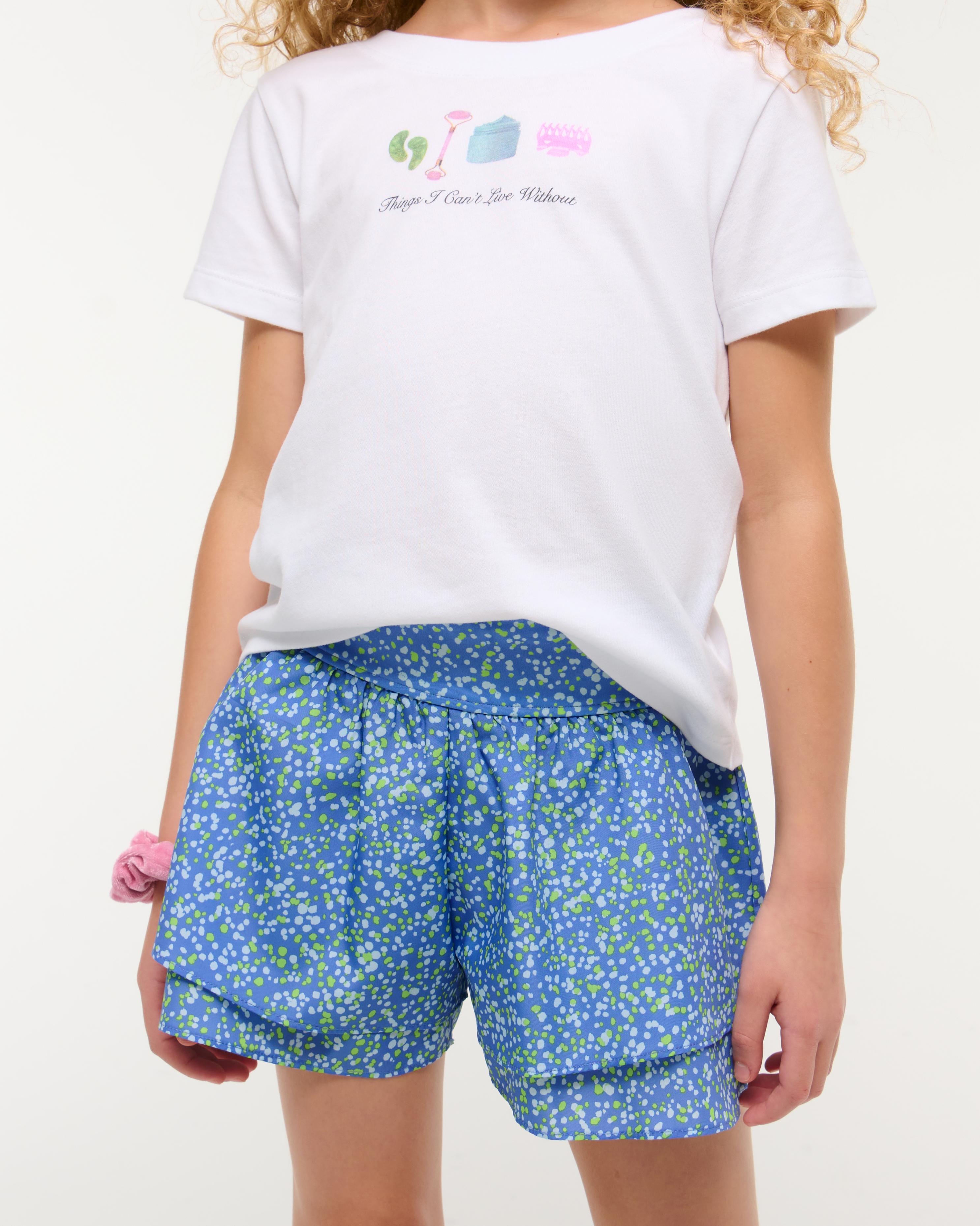 Abercrombie & Fitch Ypb Ruffle Shorts In Blue