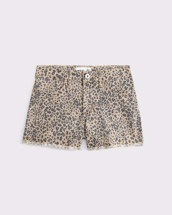 high rise relaxed shorts, Brown Pattern view 2