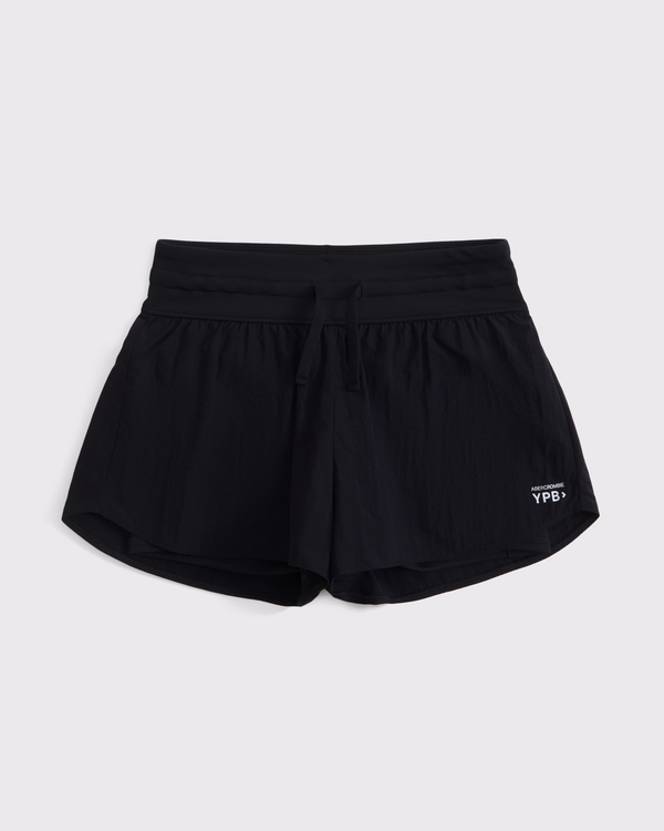 ypb textured twofer shorts, Black view 1