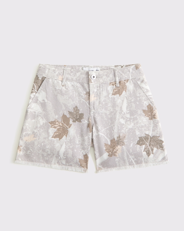 mid rise baggy shorts, Camo view 1