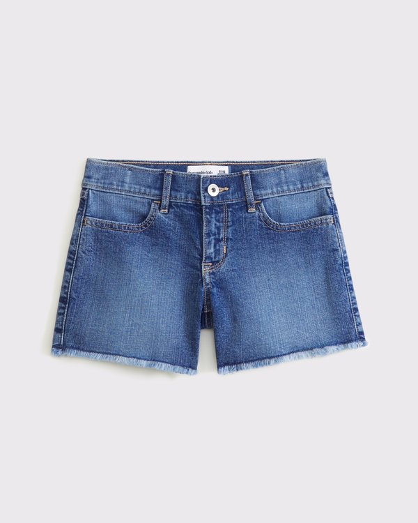 low rise midi shorts, Medium Wash view 2