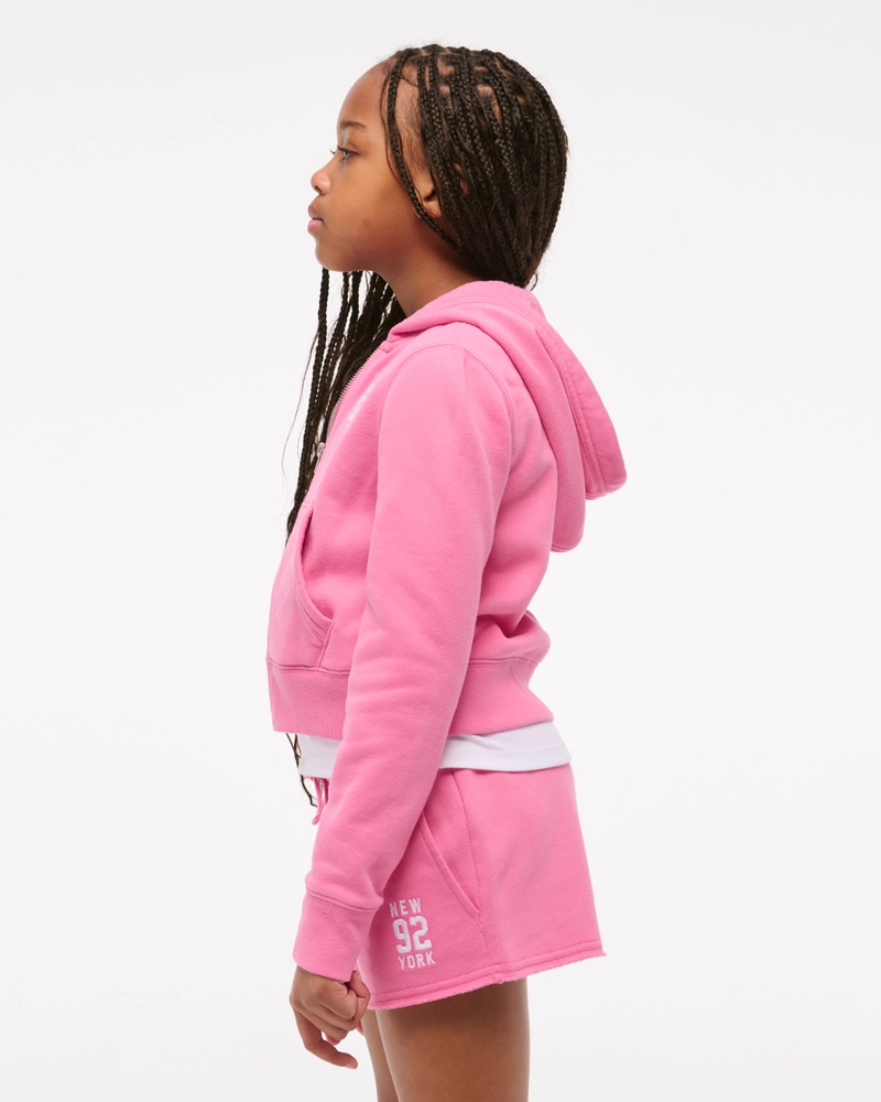 low rise cutoff fleece shorts