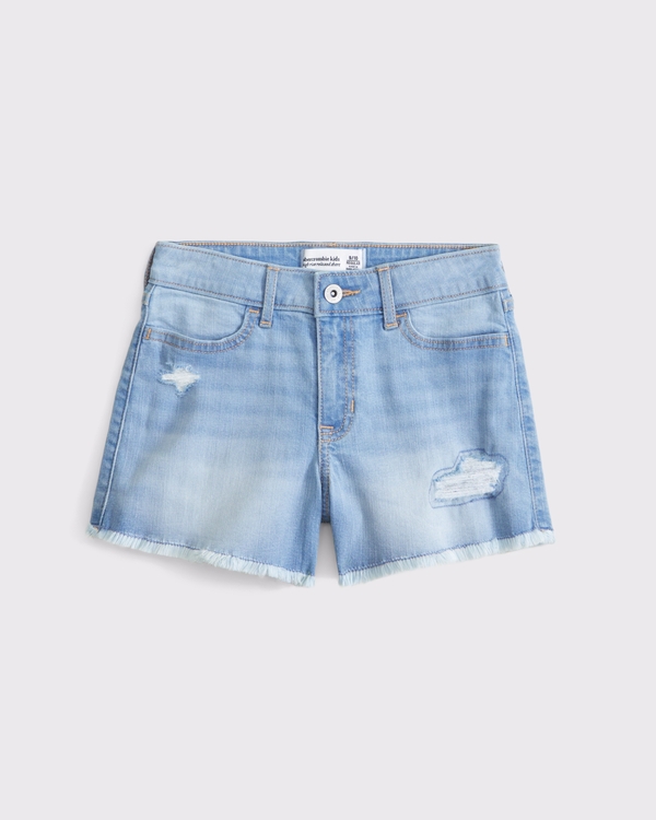 high rise relaxed shorts, Light Wash view 1