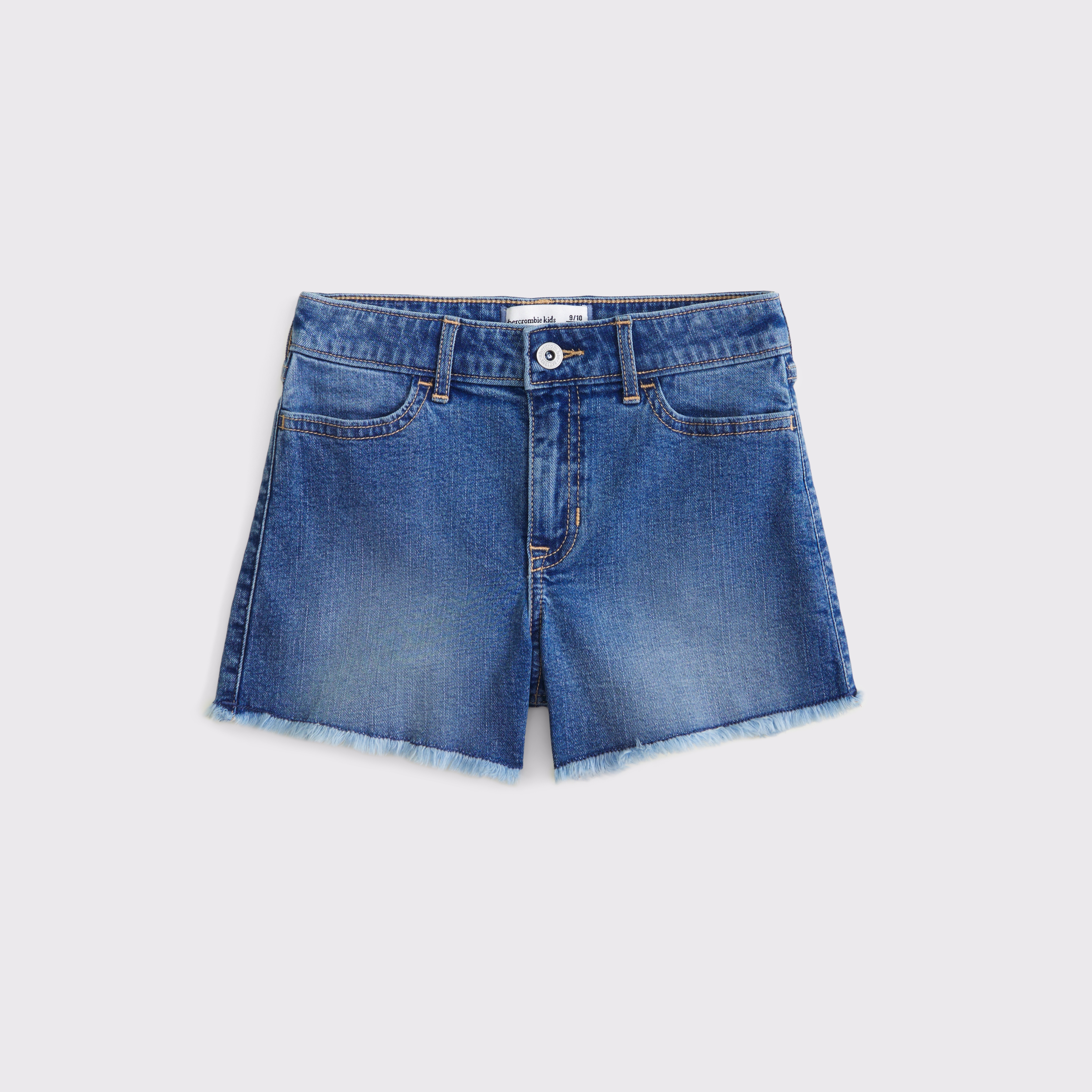 Abercrombie & Fitch High Rise Relaxed Shorts In Blue
