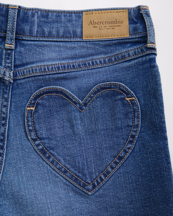 high rise relaxed shorts, Medium Wash view 2