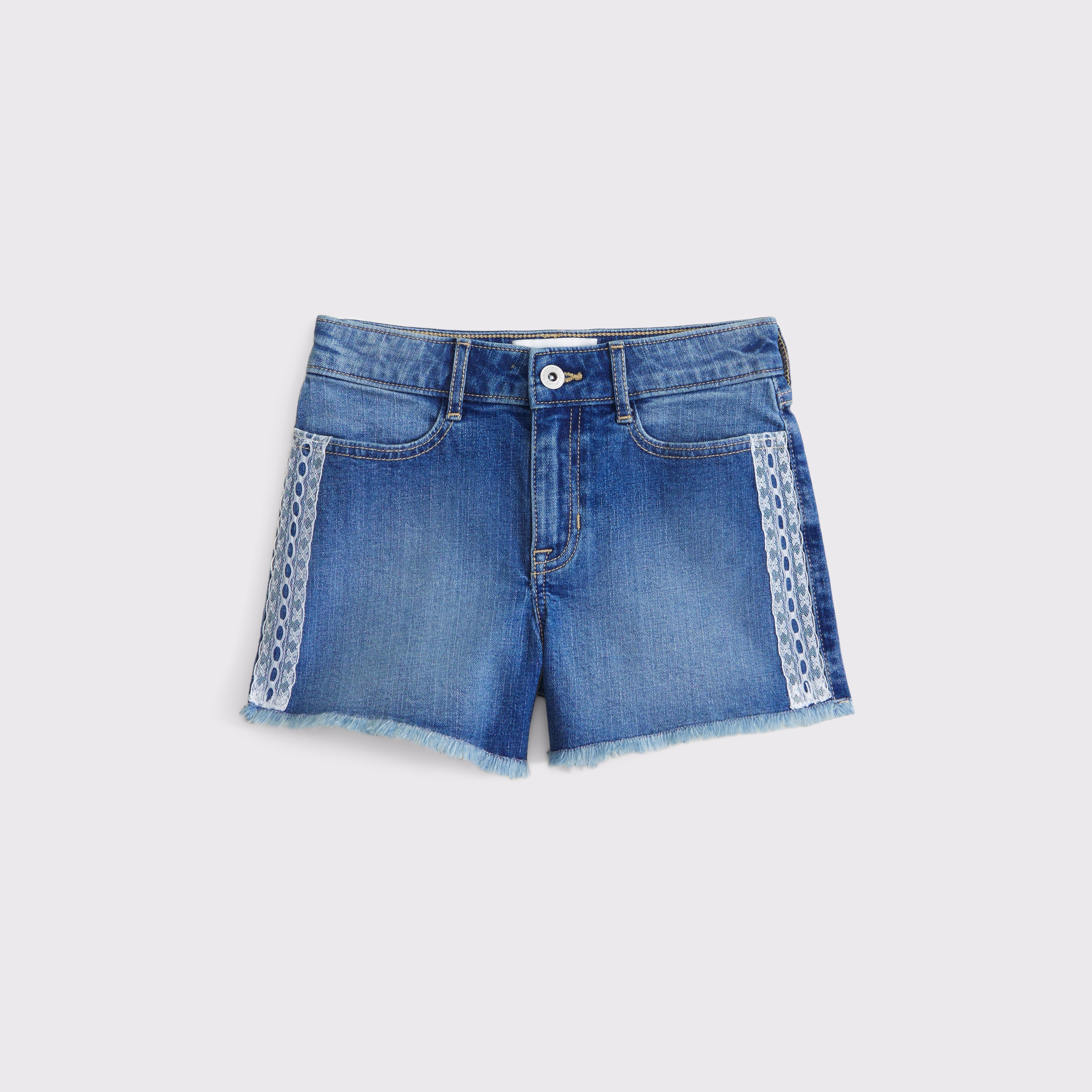 Abercrombie & Fitch Kids' High Rise Relaxed Shorts In Blue