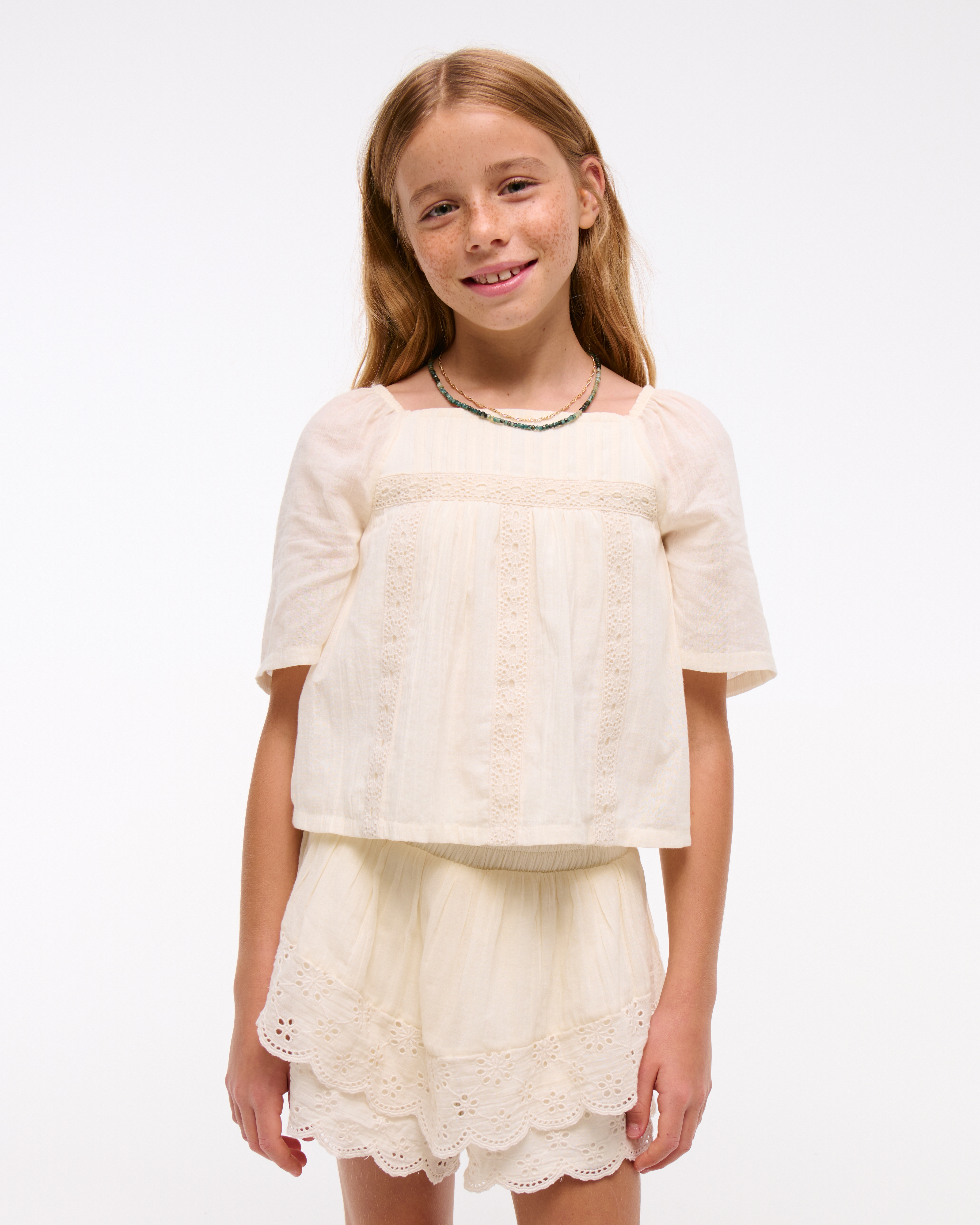 Abercrombie & Fitch Kids' Ruffle Shorts In White