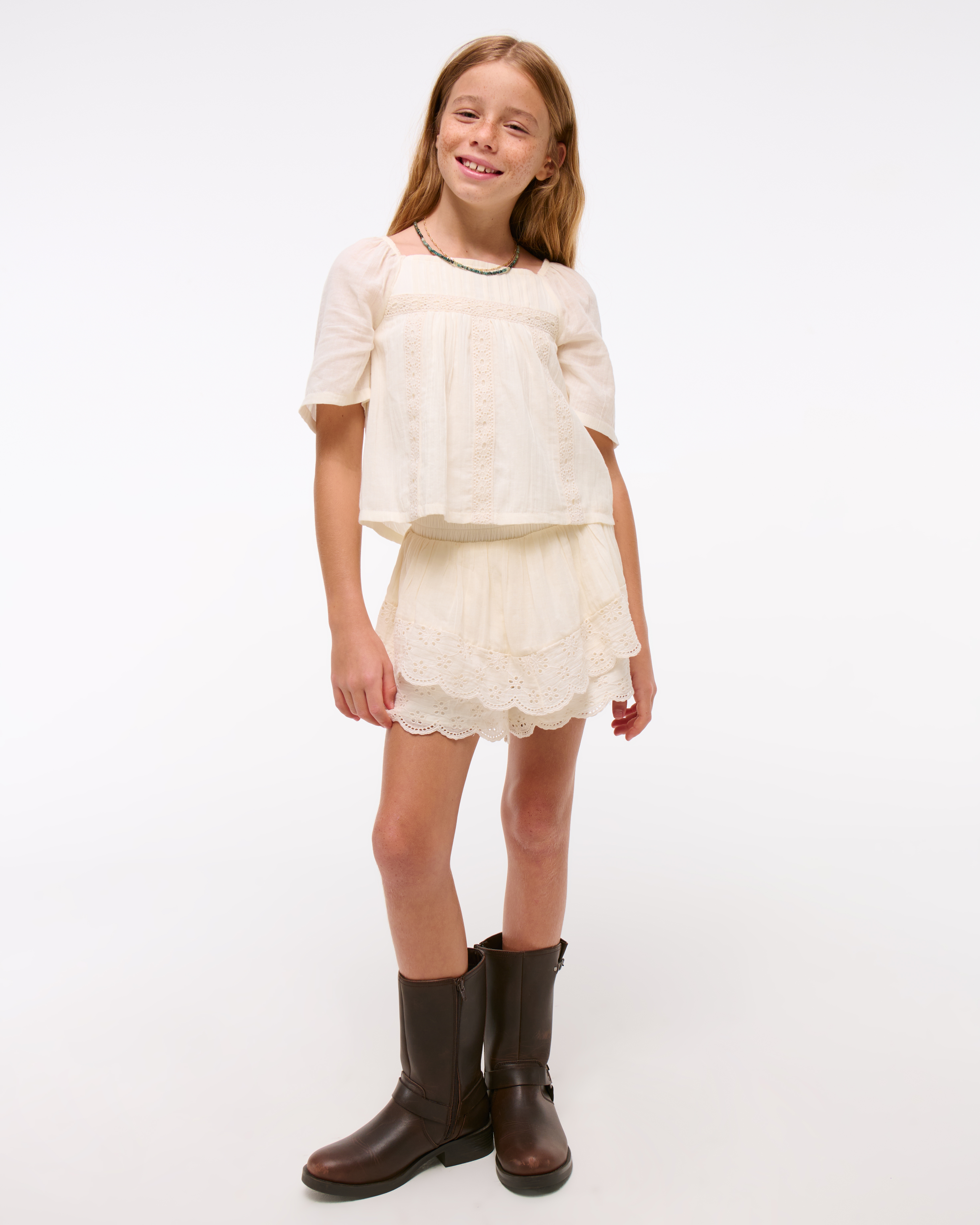 girls ruffle shorts | girls bottoms | Abercrombie.com