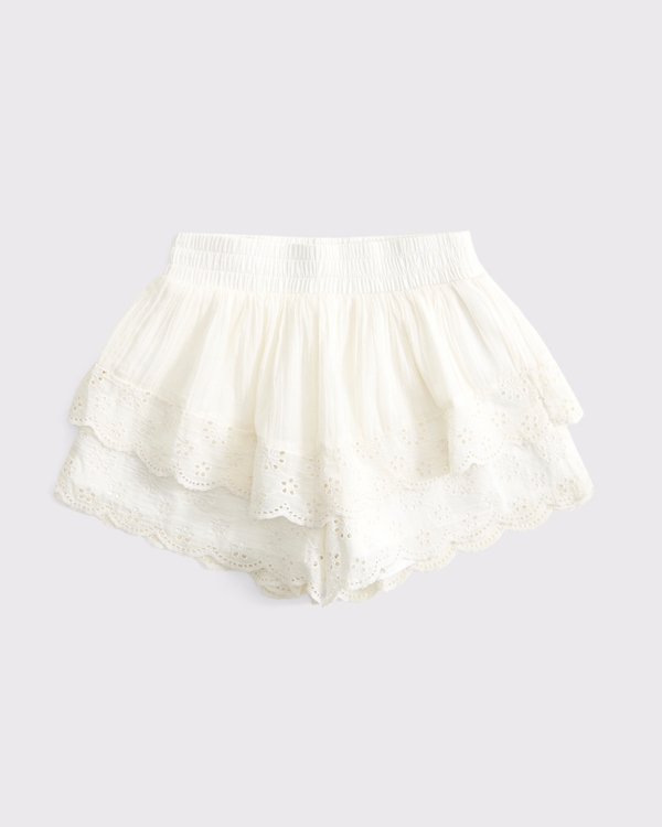 ruffle shorts, Cream view 1