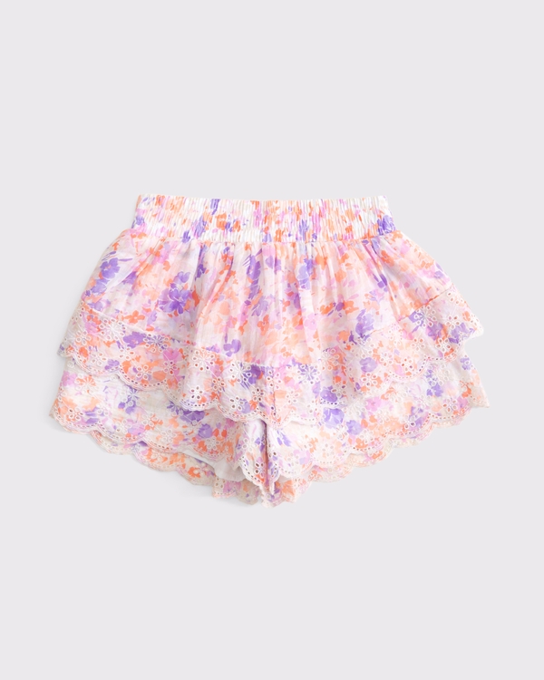 ruffle shorts, Pink Floral view 1