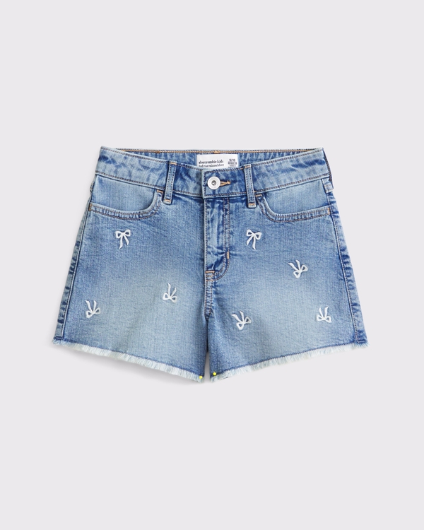 high rise relaxed shorts, Bow Light Wash view 1