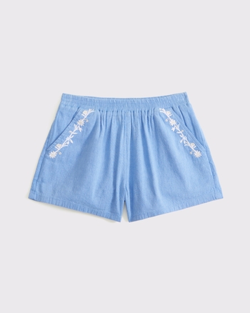high rise pull-on shorts