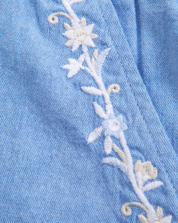 high rise pull-on shorts, Blue view 2