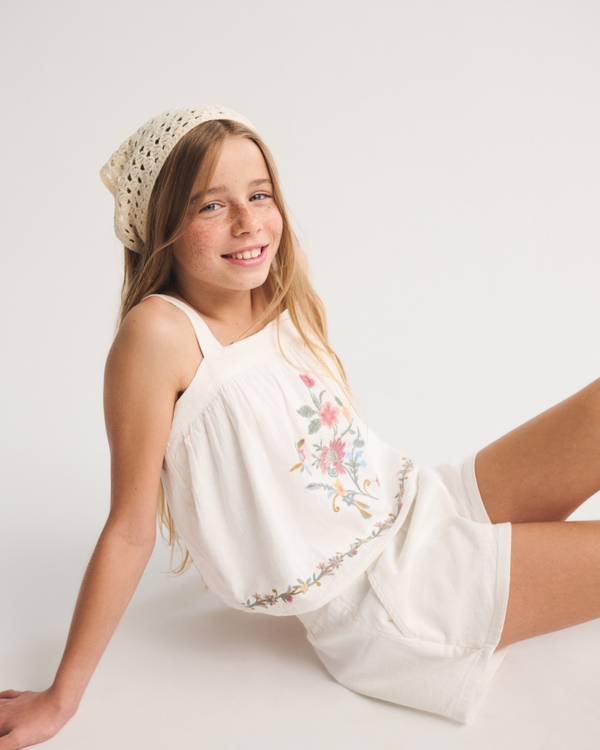 high rise pull-on shorts