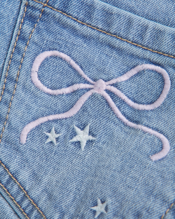 high rise relaxed shorts, Light Wash view 1