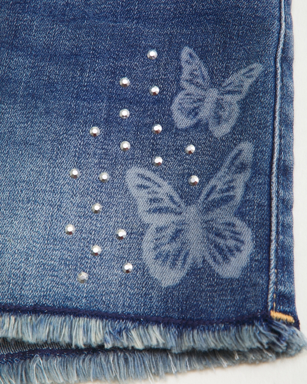 low rise midi shorts, Dark Wash view 2