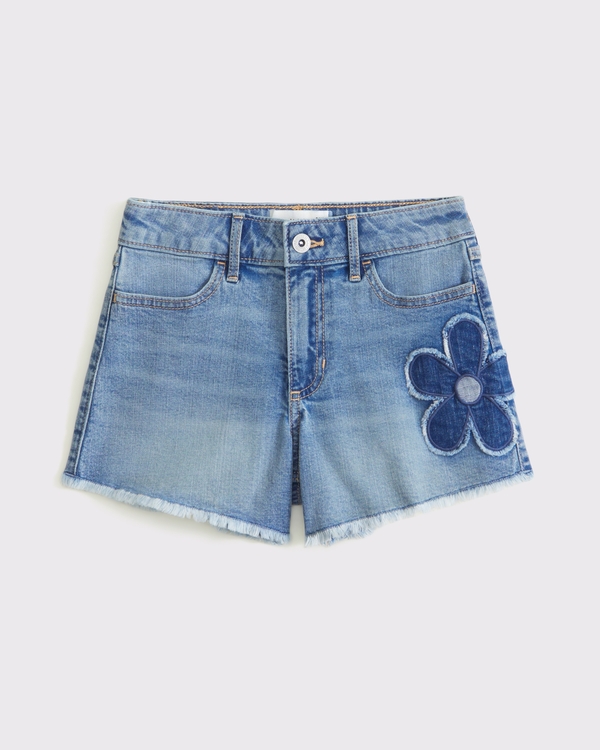 high rise relaxed shorts, Light Wash view 1