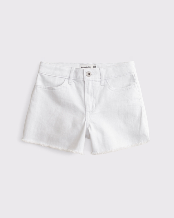 high rise relaxed shorts, White view 1