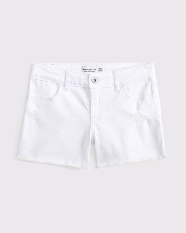 low rise midi shorts, White view 1